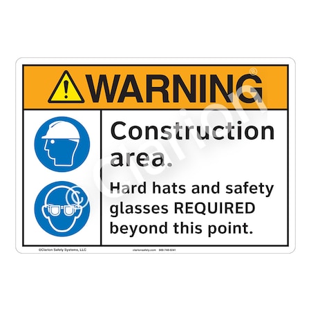 Warning/Construction Area Safety Signs Indoor/Outdoor Flexible Polyester (ZA) 14x10, F1249-ZASW2